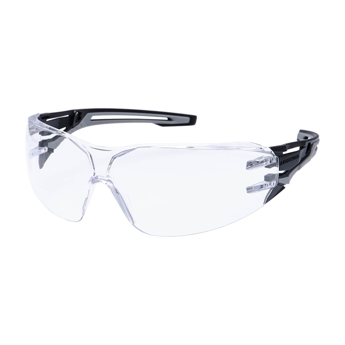 Okulary ochronne Wraparound Plus w kolorze antracytowym — Przezroczysty