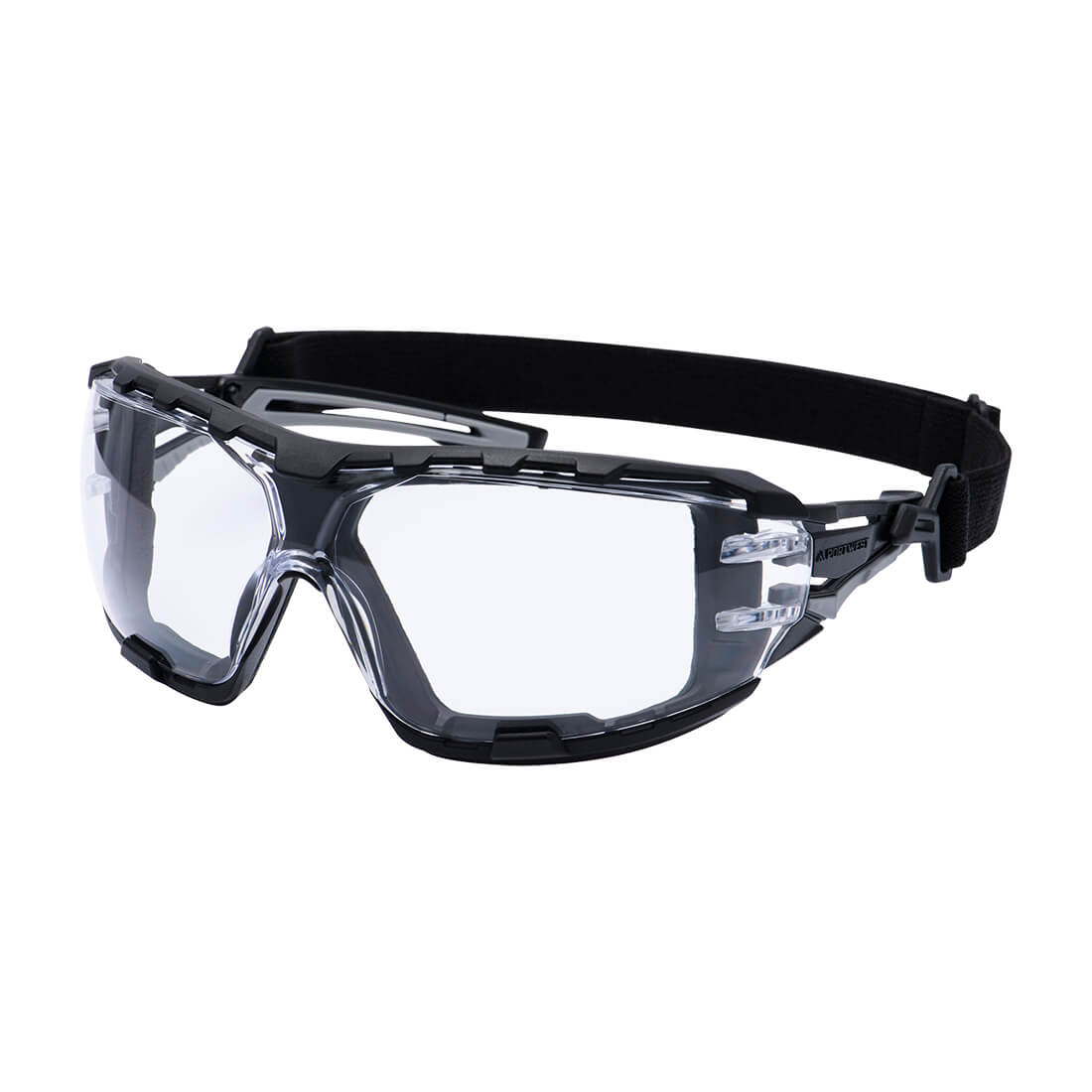 Okulary ochronne Wraparound Plus w kolorze antracytowym — Przezroczysty