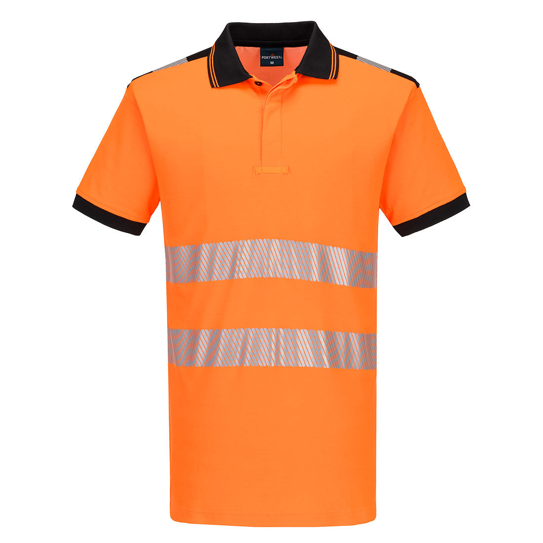 PW3 Hi-Vis Polo Shirt  S/S — Pomarańczowy/Czarny