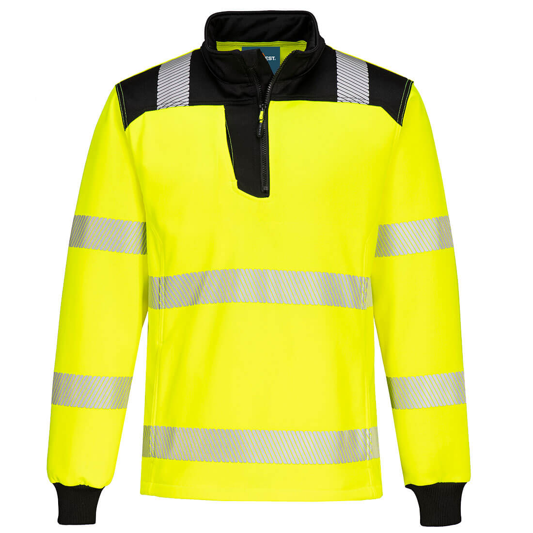 Bluza ostrzegawcza PW3 z zamkiem 1/4 — Żółty/Czarny