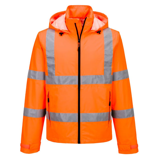 Leichte, packbare Warnschutzjacke
