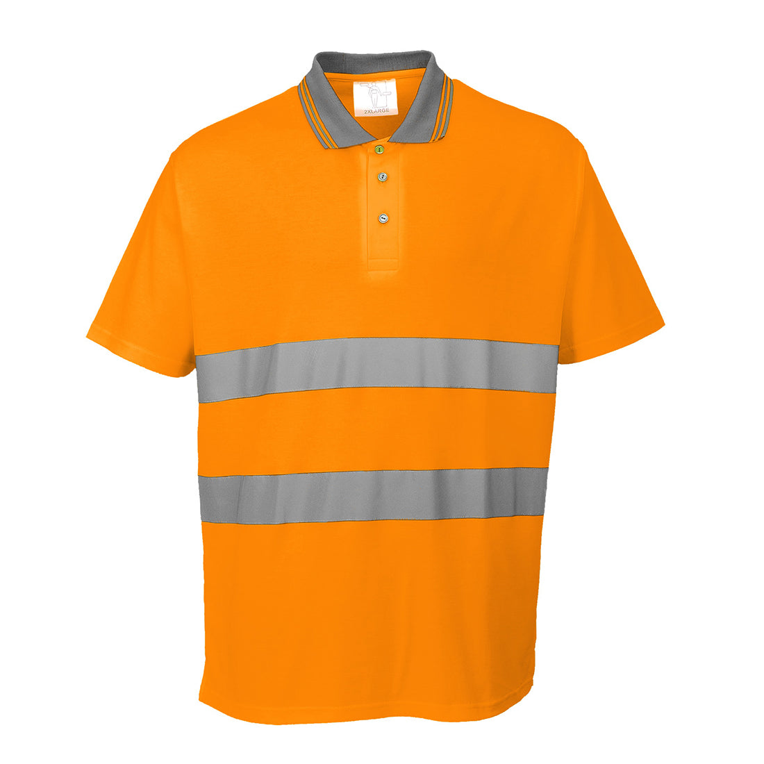 Koszulka ostrzegawcza Polo Cotton Comfort z krótkim rękawem — Pomarańczowy