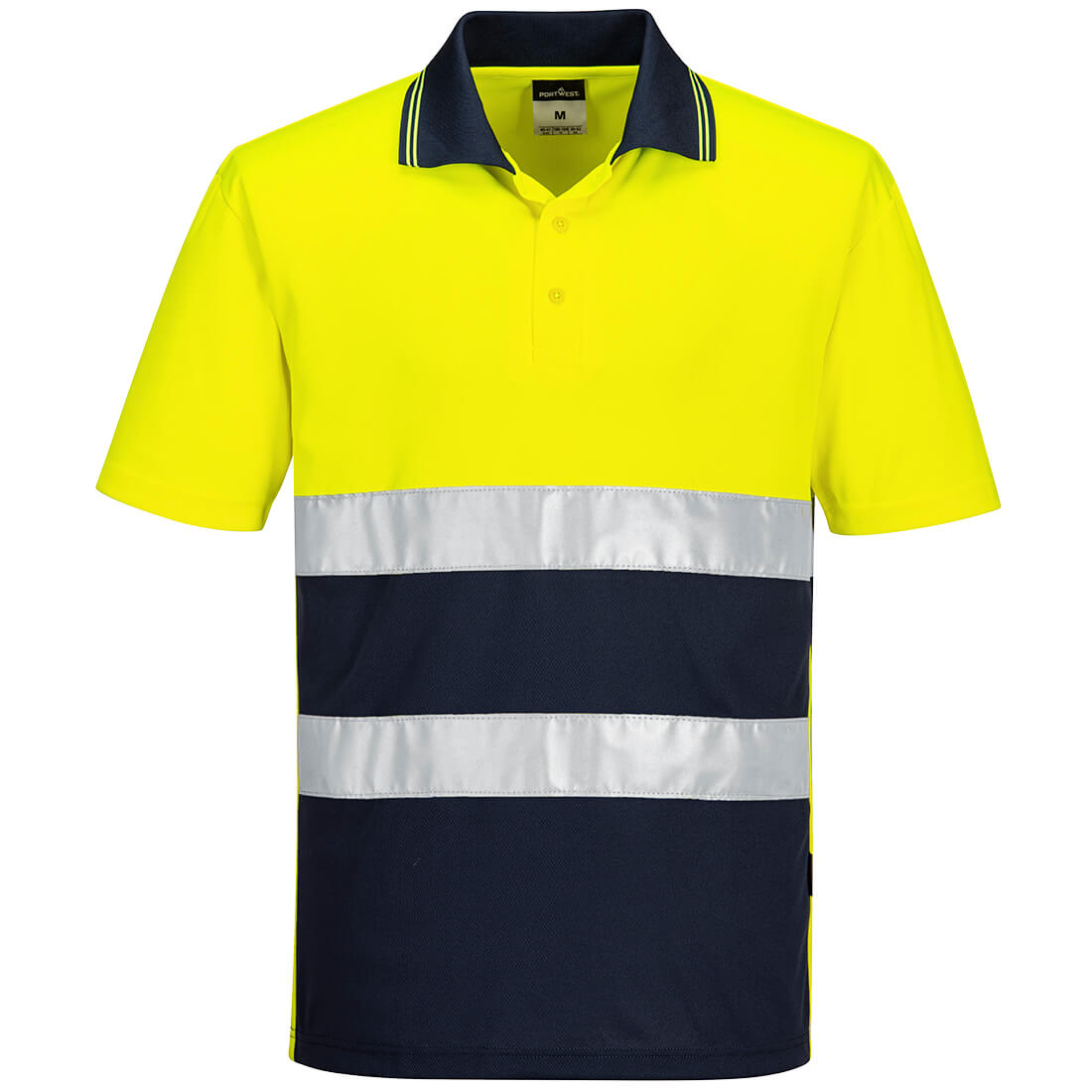 Lekka, ostrzegawcza koszulka Polo S/S — Żółty/Granatowy