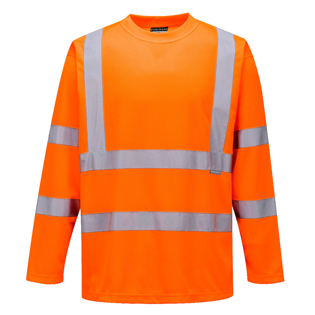 T-Shirt ostrzegawczy z długimi rękawami — Pomarańczowy
