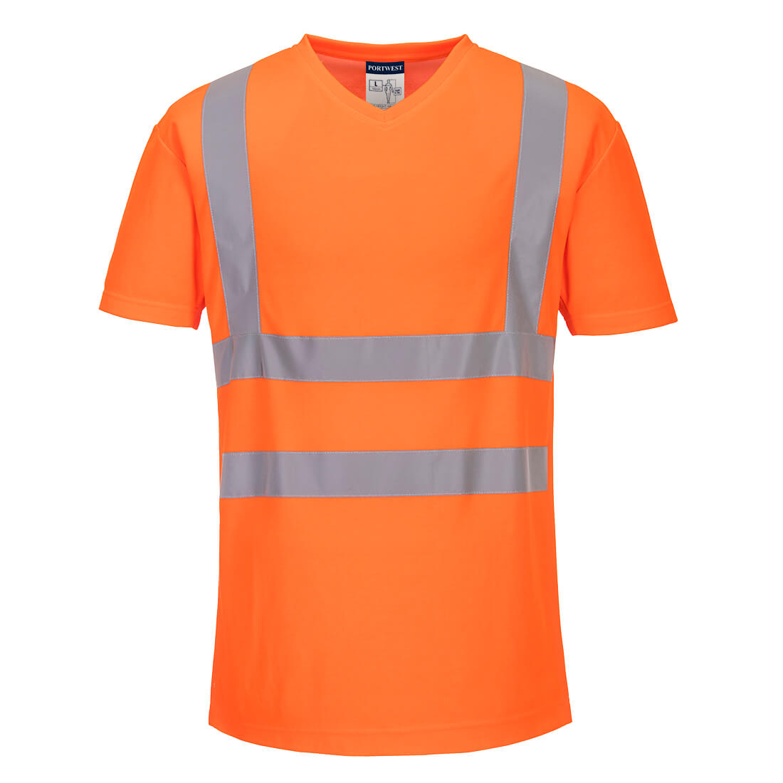 T-SHIRT W SEREK ZE WSTAWKAMI Z SIATKI — Pomarańczowy