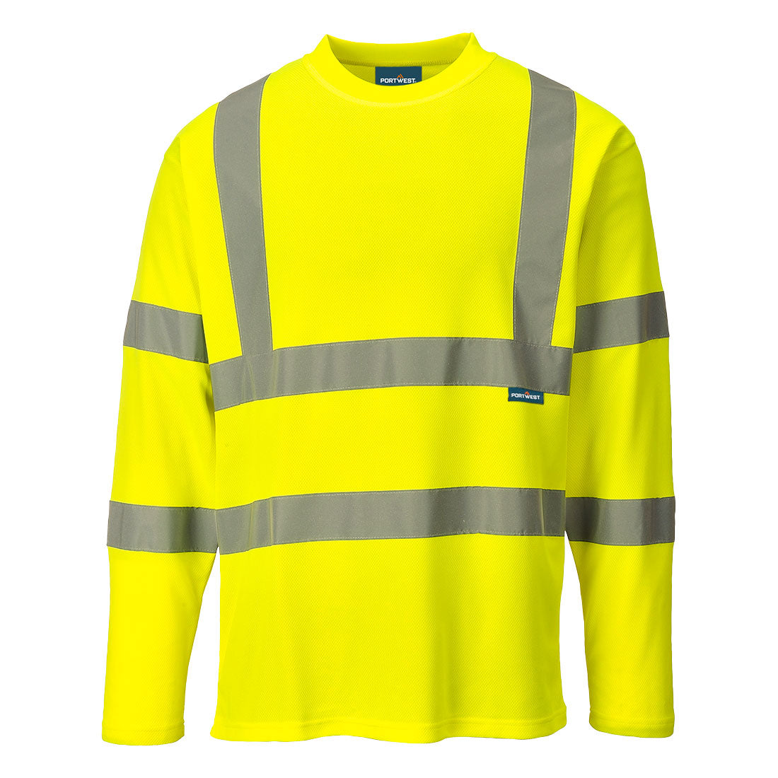 T-shirt ostrzegawczy z długimi rękawami — Żółty