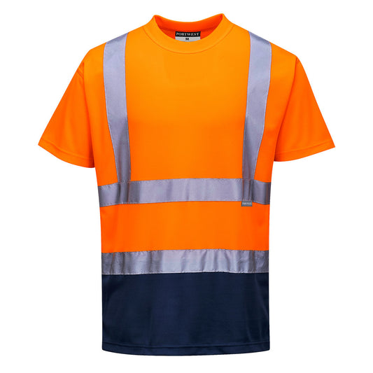 Zweifarbiger Warn-T-Shirt