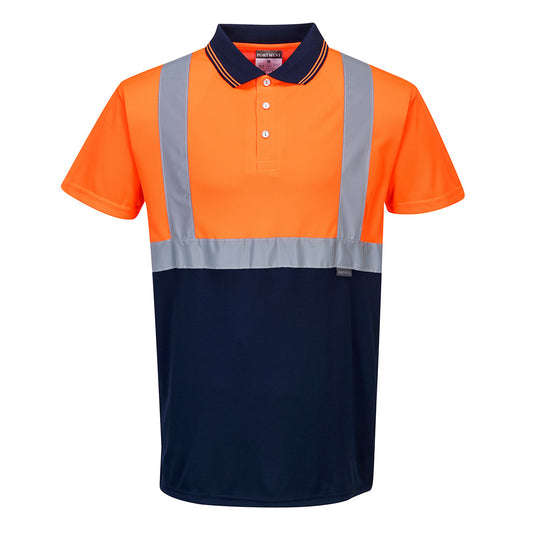 Zweifarbiger Warnschutz-Polo-Shirt