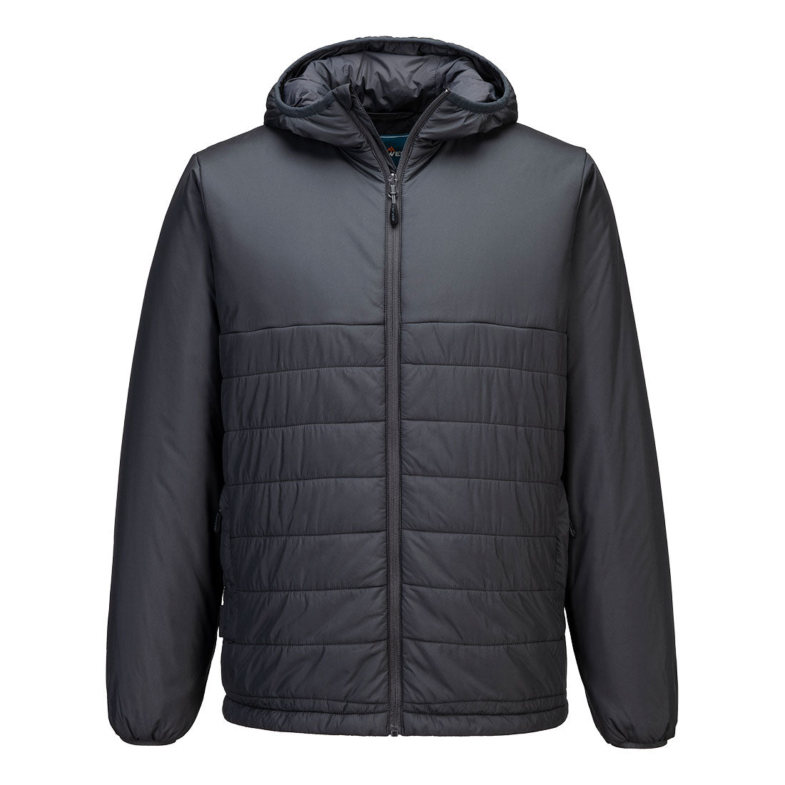 Hooded Insulated Baffle Jacket — Szary