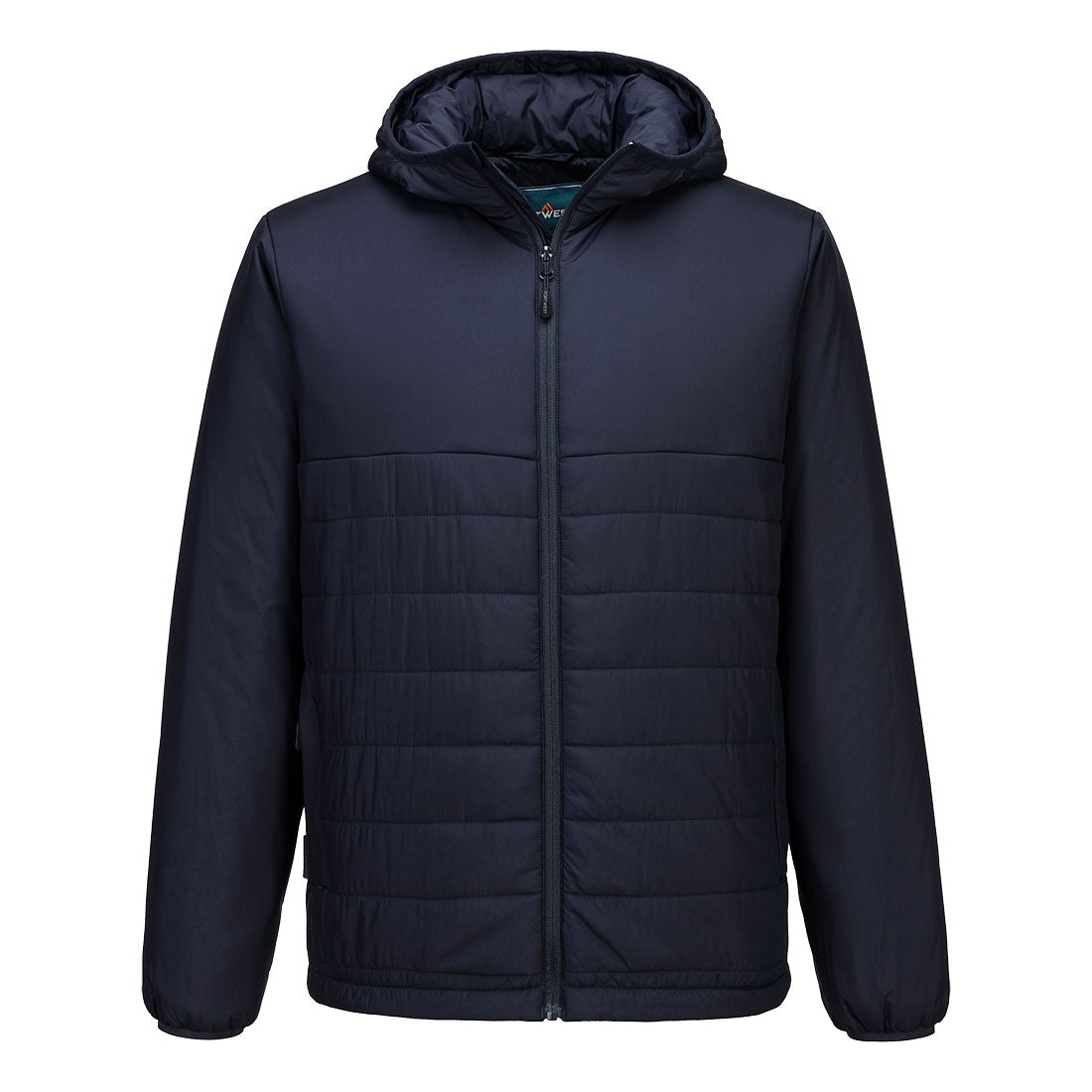 Hooded Insulated Baffle Jacket — Granatowy