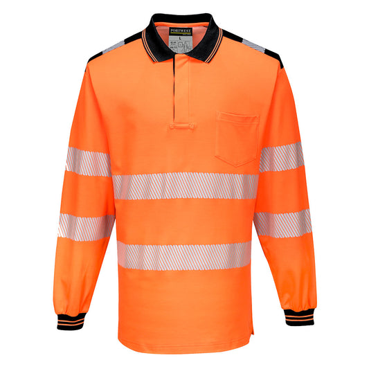 PW3 Polo-Warnschutz-Langarmshirt